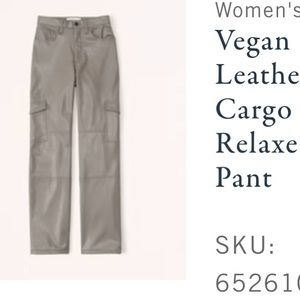 Abercrombie & Fitch Vegan Leather High Waisted Cargo